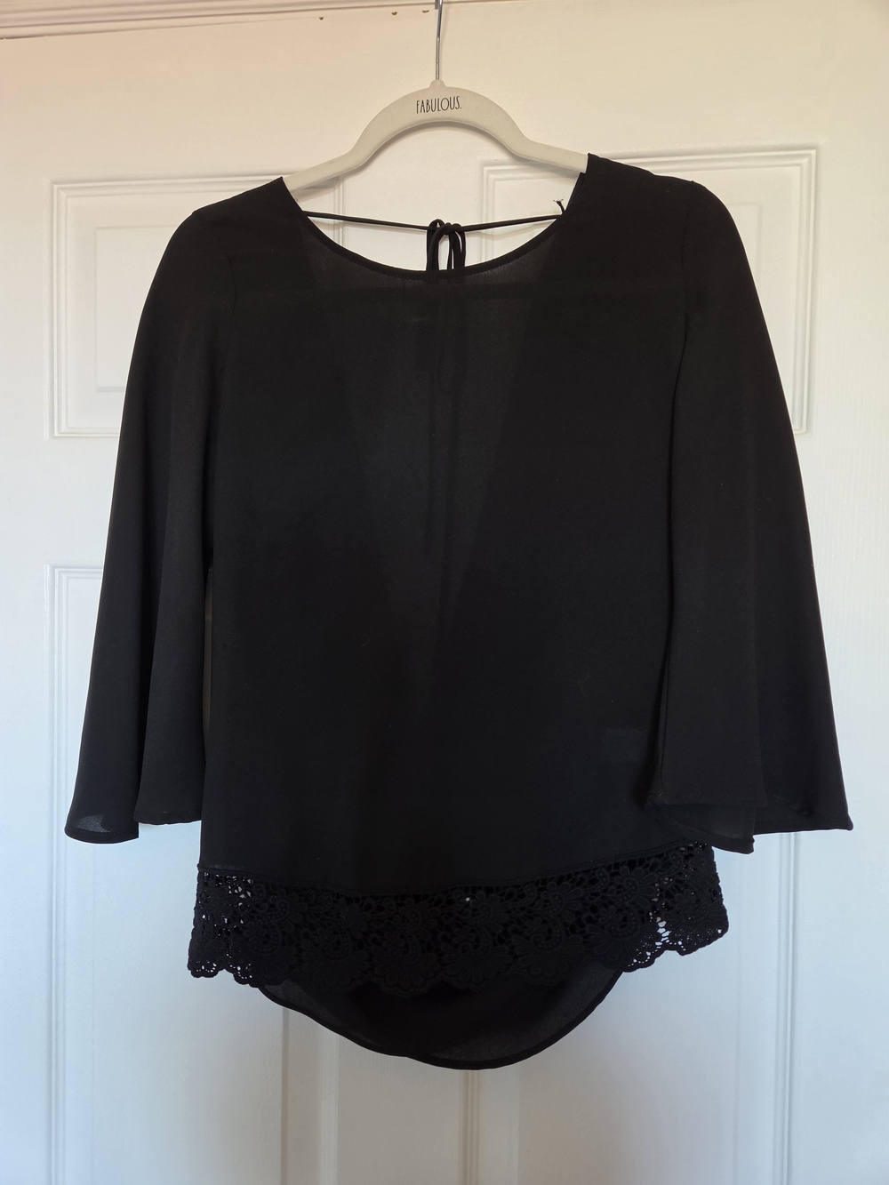 Naked Zebra Black Lace-Hem Blouse